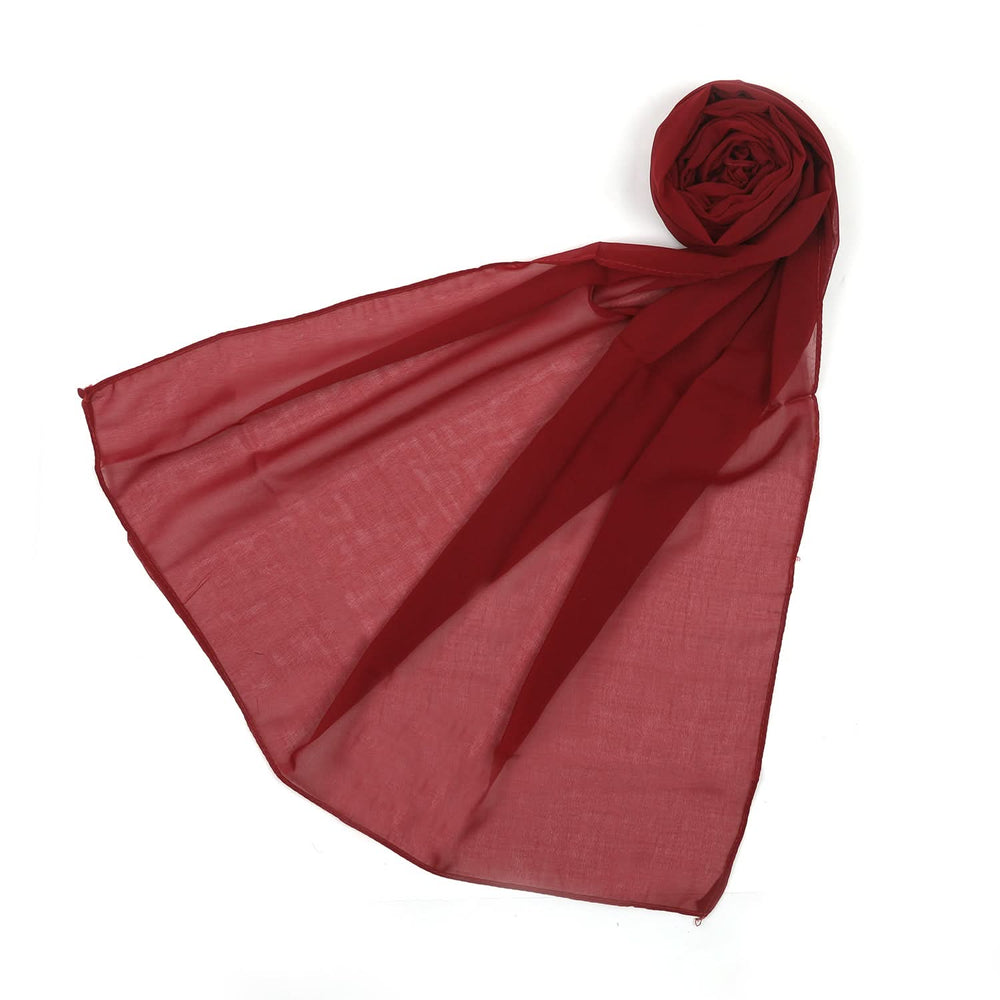 Women's Plain Georgette Stole - Maroon, Women Shawls & Scarves, Chase Value, Chase Value