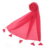 Women's Plain Georgette Stole - Pink, Women Shawls & Scarves, Chase Value, Chase Value