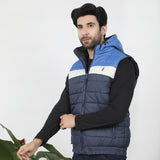 Men's Puffer Jacket - Blue & Navy Blue, Men's Jackets & Hoodies, Chase Value, Chase Value