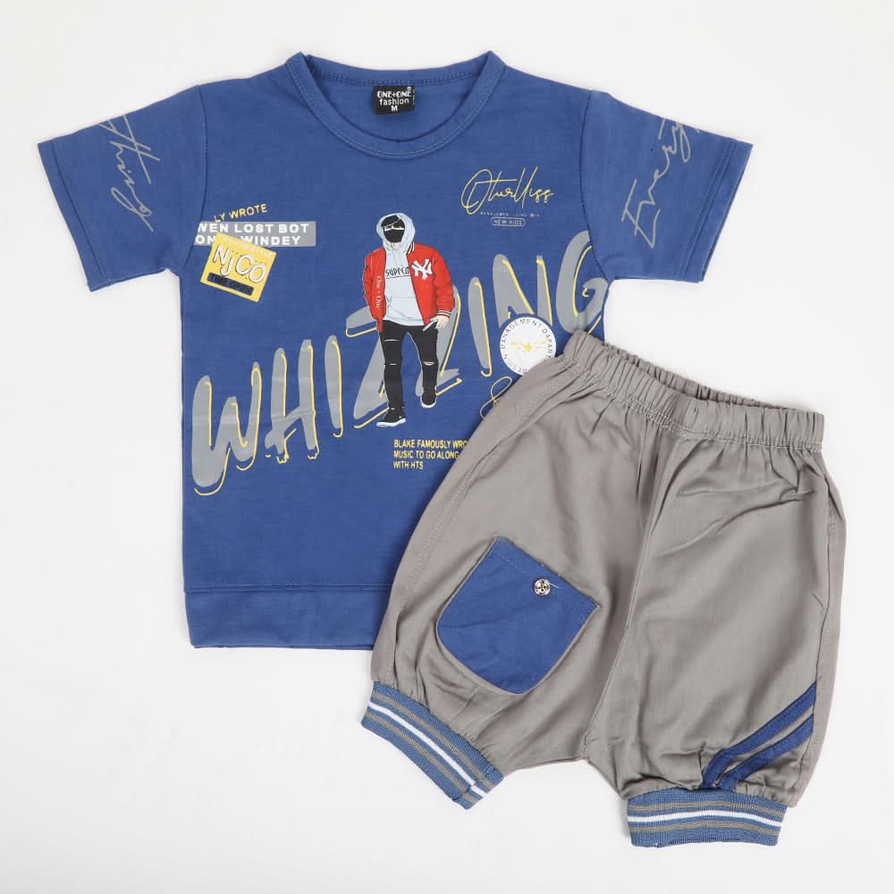 Boys Half Sleeves Suit - Royal Blue, Boys Sets & Suits, Chase Value, Chase Value
