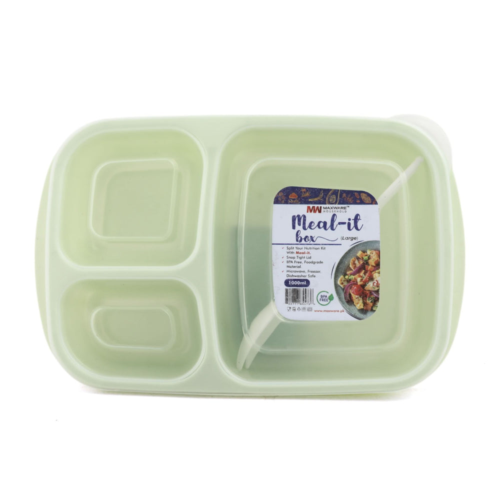 Max Ware Meal It Box Large With Spoon - Light Green, Glassware & Drinkware, Chase Value, Chase Value