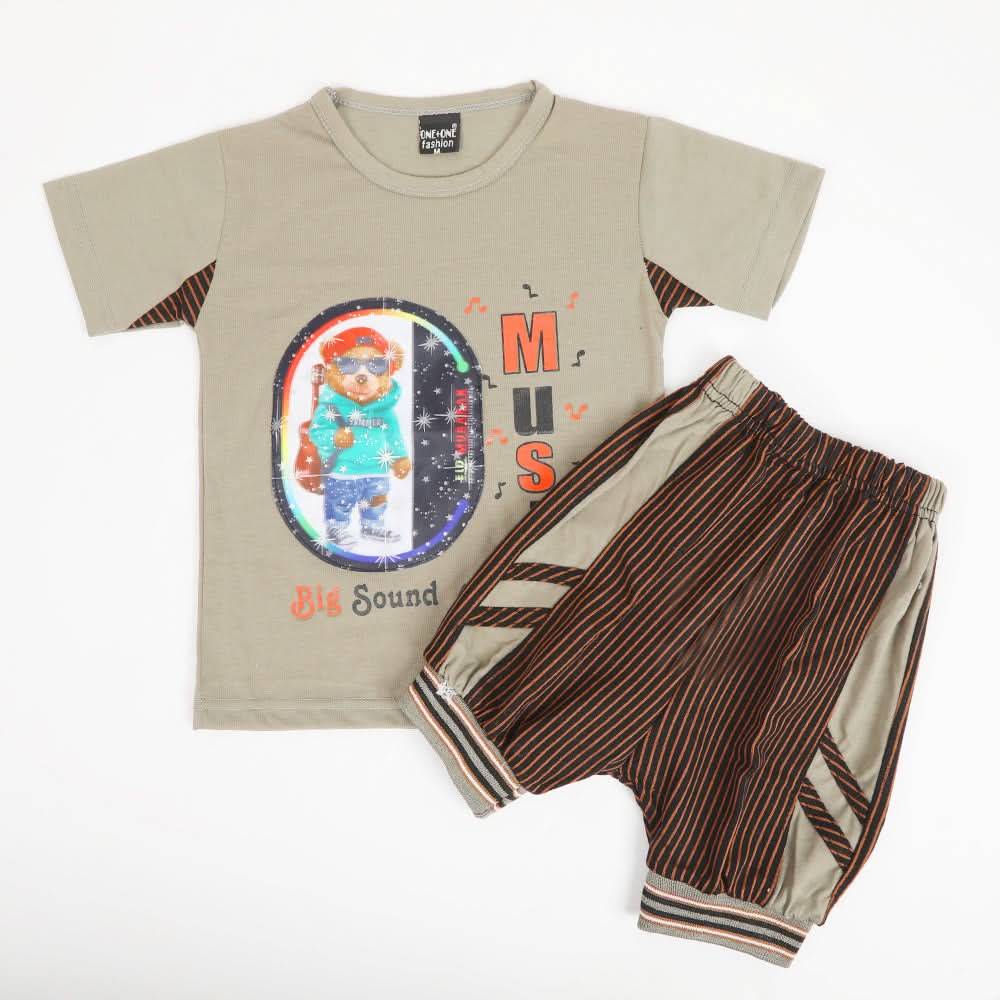 Boys Half Sleeves Suit - Olive Green, Boys Sets & Suits, Chase Value, Chase Value