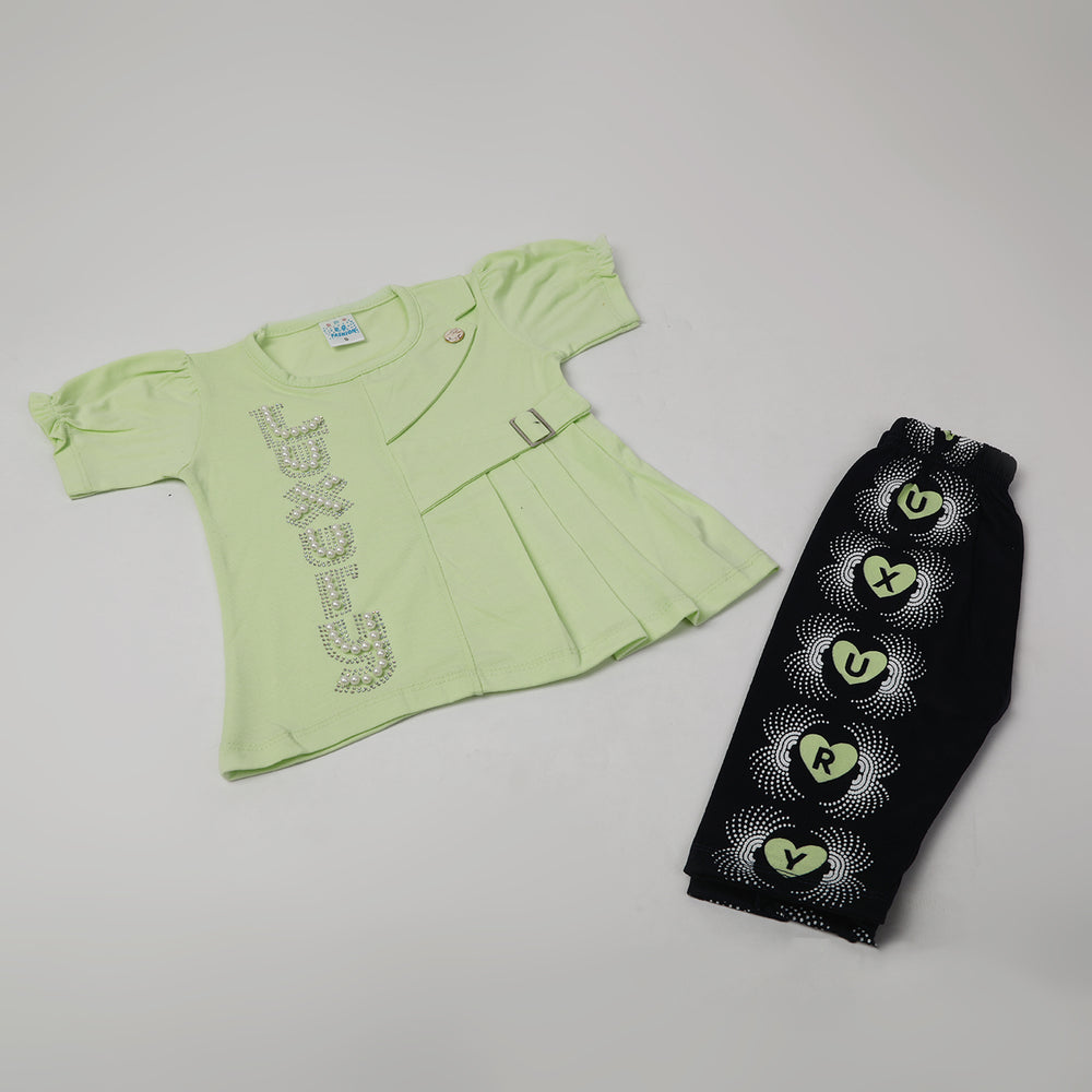 Girls Half Sleeves Suits - Green, Girls Suits, Chase Value, Chase Value