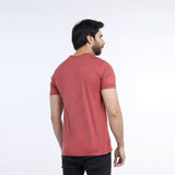 Men's Half Sleeves Printed T-Shirt - Burgundy, Men's T-Shirts & Polos, Chase Value, Chase Value