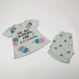 Girls Half Sleeves Short Suit - Sea Green, Girls Suits, Chase Value, Chase Value