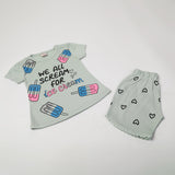 Girls Half Sleeves Short Suit - Sea Green, Girls Suits, Chase Value, Chase Value