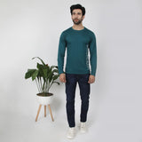 Men's Full Sleeves T-Shirt - Steel Green, Men's T-Shirts & Polos, Chase Value, Chase Value