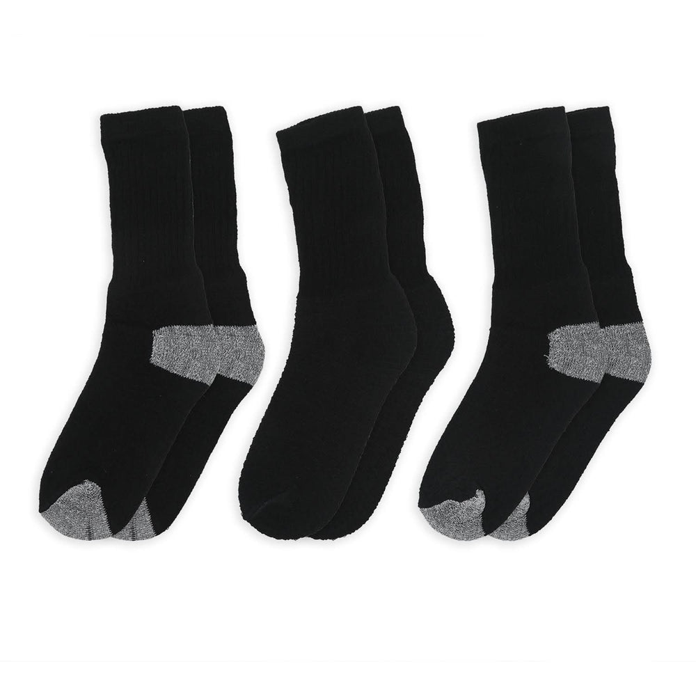Kids 3pcs Sports Socks Full - Black, Boys Socks, Chase Value, Chase Value