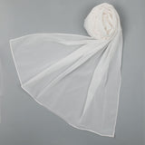 Women's Plain Georgette Stole - White, Women Shawls & Scarves, Chase Value, Chase Value
