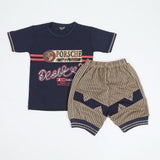 Boys Half Sleeves Short Suit - Navy Blue, Boys Sets & Suits, Chase Value, Chase Value
