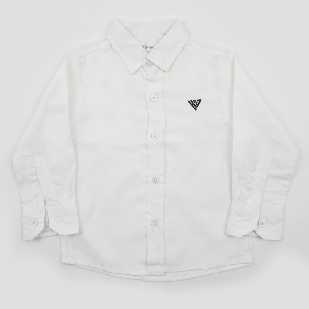Boys Chambray Casual Full Sleeves Shirt - White, Boys Shirts, Chase Value, Chase Value