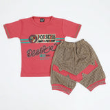 Boys Half Sleeves Short Suit - Dark Pink, Boys Sets & Suits, Chase Value, Chase Value