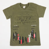 Boys Half Sleeves T-Shirt - Olive Green, Boys T-Shirts, Chase Value, Chase Value