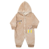 Newborn Boys Full Sleeves Romper - Beige, Newborn Boys Rompers, Chase Value, Chase Value