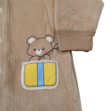 Newborn Boys Full Sleeves Romper - Beige, Newborn Boys Rompers, Chase Value, Chase Value