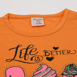 Girls Half Sleeves Skirt Suit - Orange, Girls Suits, Chase Value, Chase Value