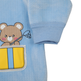 Newborn Boys Full Sleeves Romper - Sky Blue, Newborn Boys Rompers, Chase Value, Chase Value