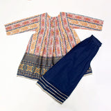 Girls 2Pcs Shalwar Suit - Navy Blue, Girls Shalwar Kameez, Chase Value, Chase Value