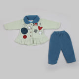 Newborn Girls Full Sleeves Suit - Light Green, Newborn Girls Sets & Suits, Chase Value, Chase Value