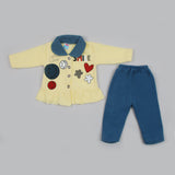 Newborn Girls Full Sleeves Suit - Yellow, Newborn Girls Sets & Suits, Chase Value, Chase Value