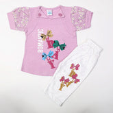 Girls Half Sleeves Skirt Suit - Fuchsia, Girls Suits, Chase Value, Chase Value