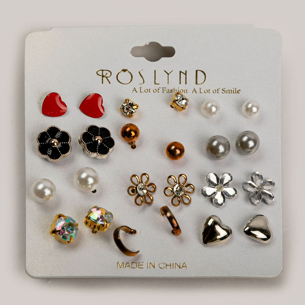 Tops Card 12 Pcs - Multi Color, Girls Earrings & Tops, Chase Value, Chase Value
