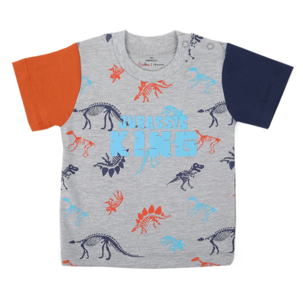 Eminent Newborn Boys Half Sleeves T-Shirt - Heather Grey, Newborn Boys Shirts & T-Shirts, Eminent, Chase Value