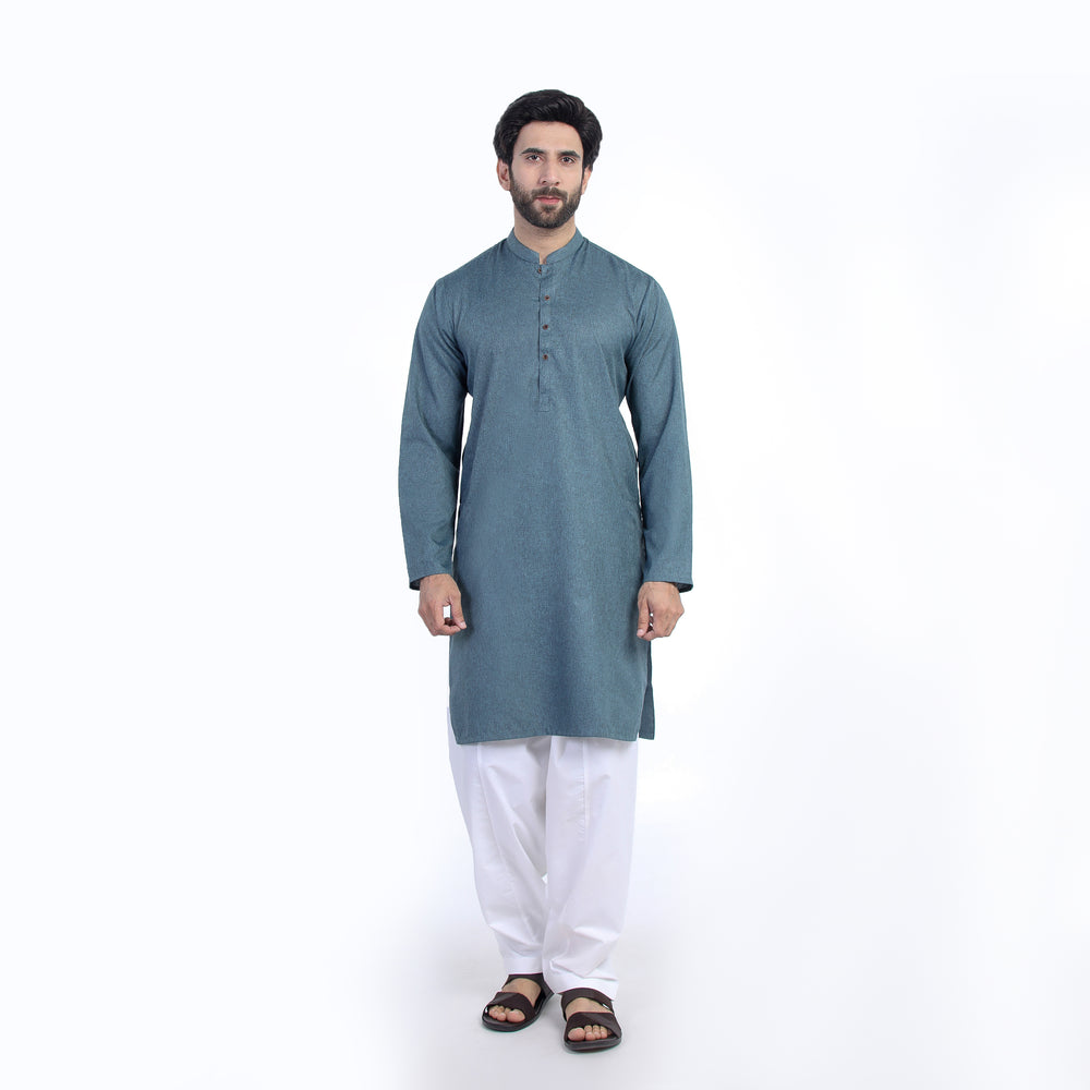 Mens Slim Fit kurta - Teal, Men's Kurtas, Chase Value, Chase Value