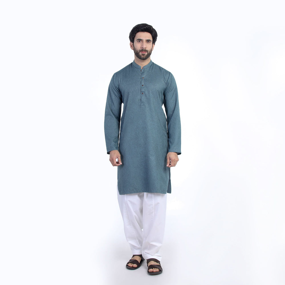 Mens Slim Fit kurta - Teal, Men's Kurtas, Chase Value, Chase Value