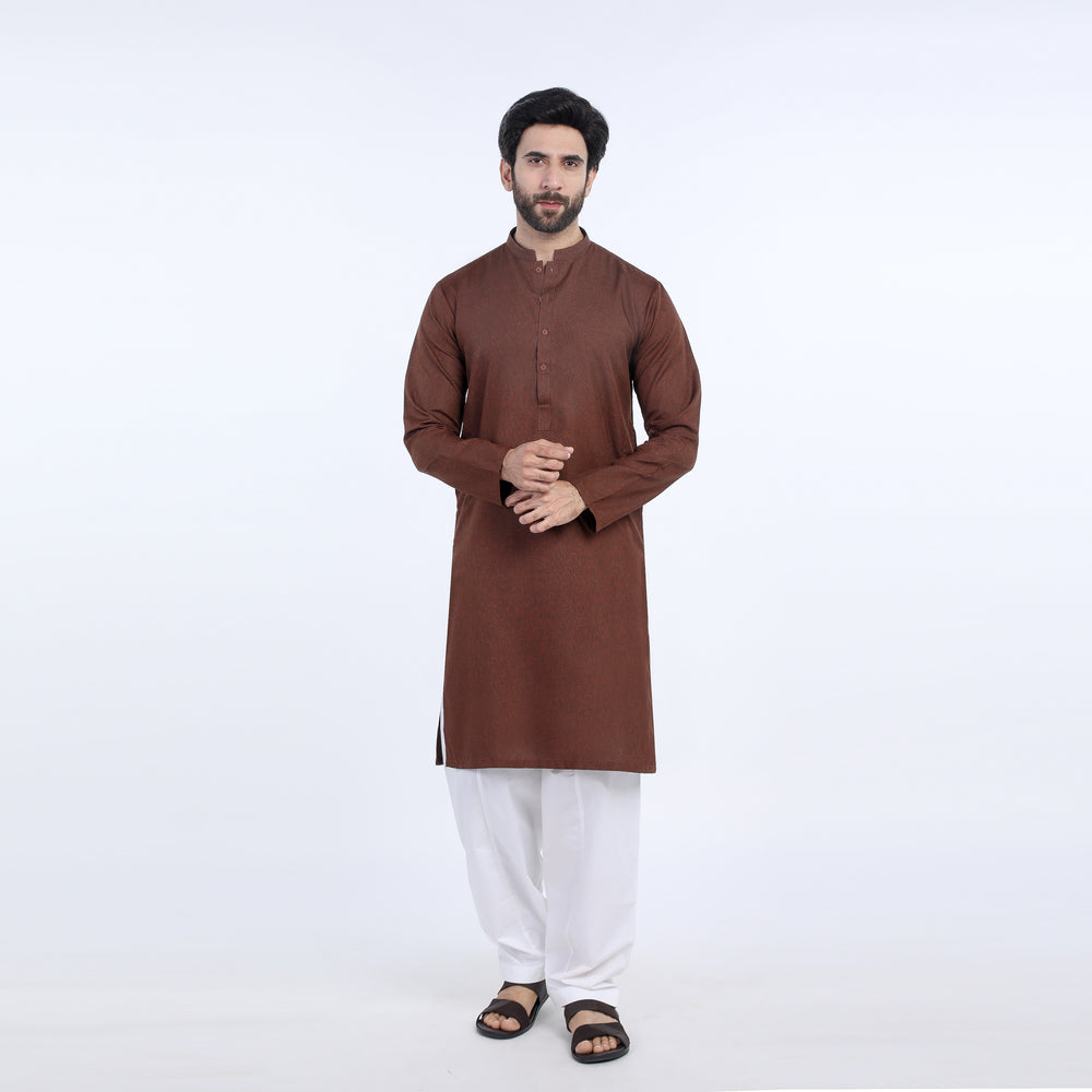 Men's Slim Fit Plain Kurta - Maroon, Men's Kurtas, Chase Value, Chase Value