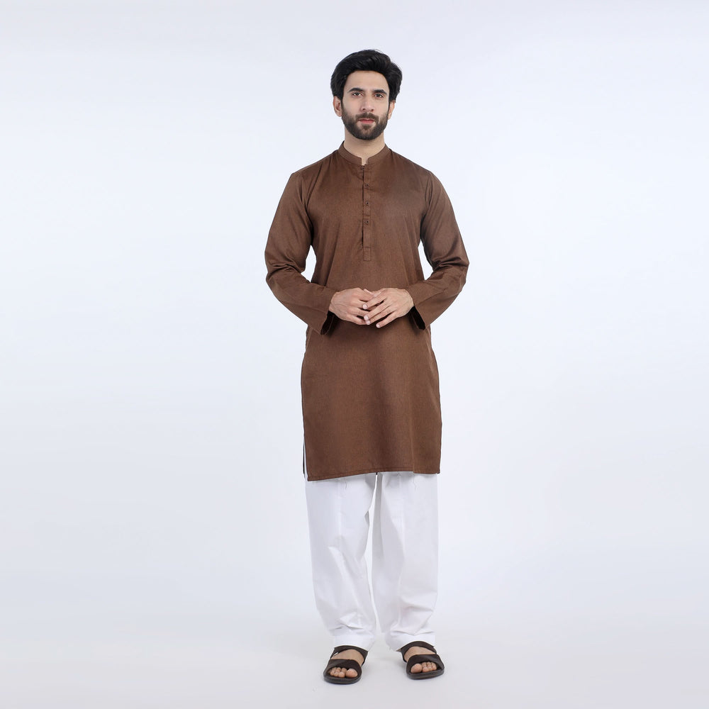 Mens Slim Fit kurta - Brown, Men's Kurtas, Chase Value, Chase Value
