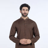 Men's Slim Fit Plain Kurta - Brown, Men's Kurtas, Chase Value, Chase Value