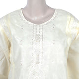 Women's 2pcs Stitched Embrioded Shalwar Suit - Off White, Women Shalwar Suits, Chase Value, Chase Value