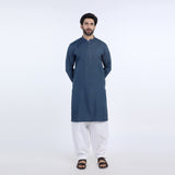 Men's Slim Fit Plain Kurta - Navy Blue, Men's Kurtas, Chase Value, Chase Value