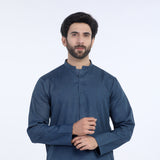 Men's Slim Fit Plain Kurta - Navy Blue, Men's Kurtas, Chase Value, Chase Value