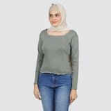 Women's Full Sleeves T-Shirt - Green, Women T-Shirts & Tops, Chase Value, Chase Value