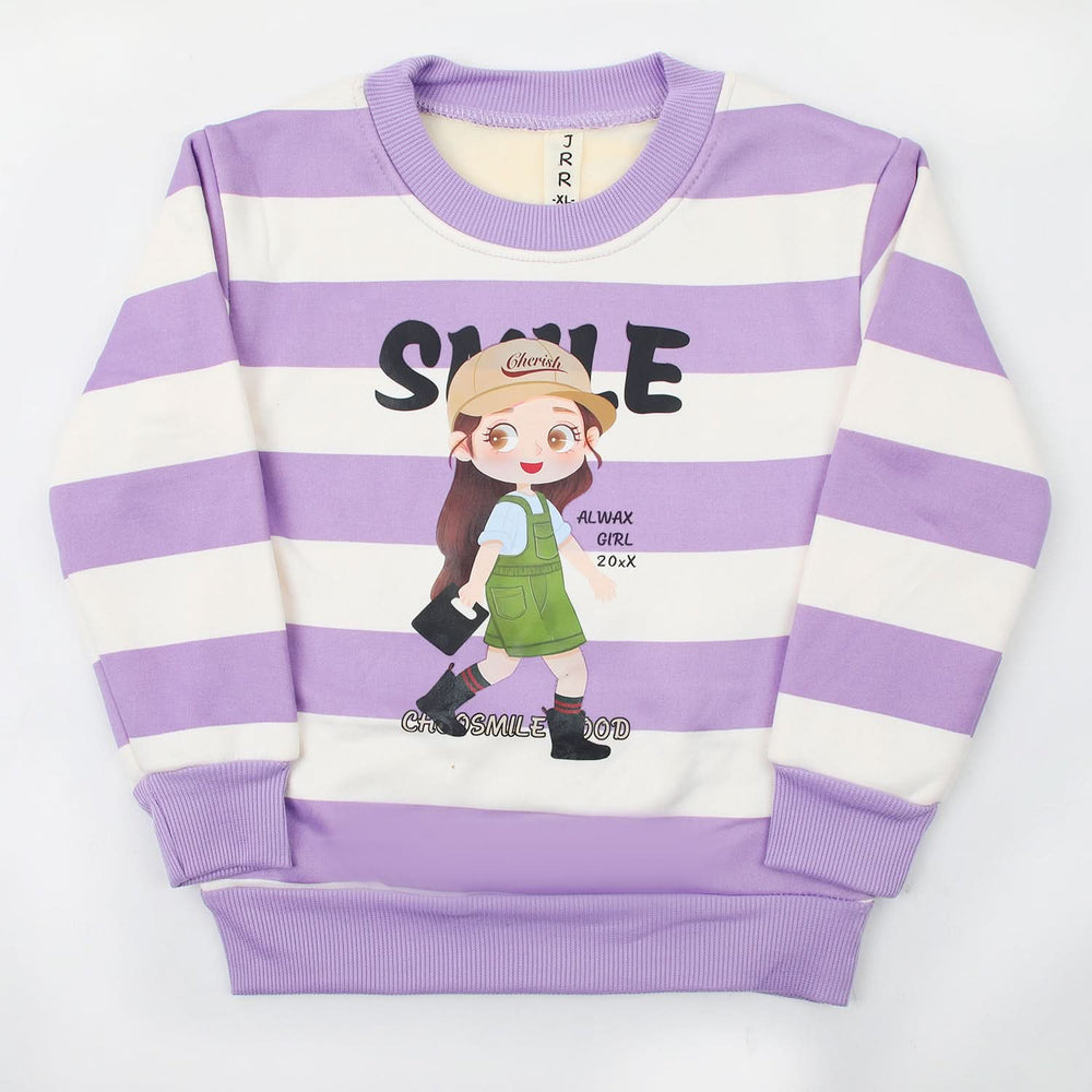 Girls Full Sleeves Sweat Shirt - Purple, Girls Hoodies & Sweat Shirts, Chase Value, Chase Value