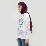 Women's Full Sleeves T-Shirt - White, Women T-Shirts & Tops, Chase Value, Chase Value