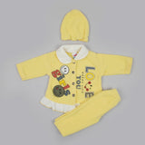 Newborn Girls Full Sleeves Suit - Yellow, Newborn Girls Sets & Suits, Chase Value, Chase Value