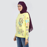 Women's Full Sleeves T-Shirt - Lemon, Women T-Shirts & Tops, Chase Value, Chase Value