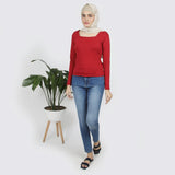 Women's Full Sleeves T-Shirt - Maroon, Women T-Shirts & Tops, Chase Value, Chase Value
