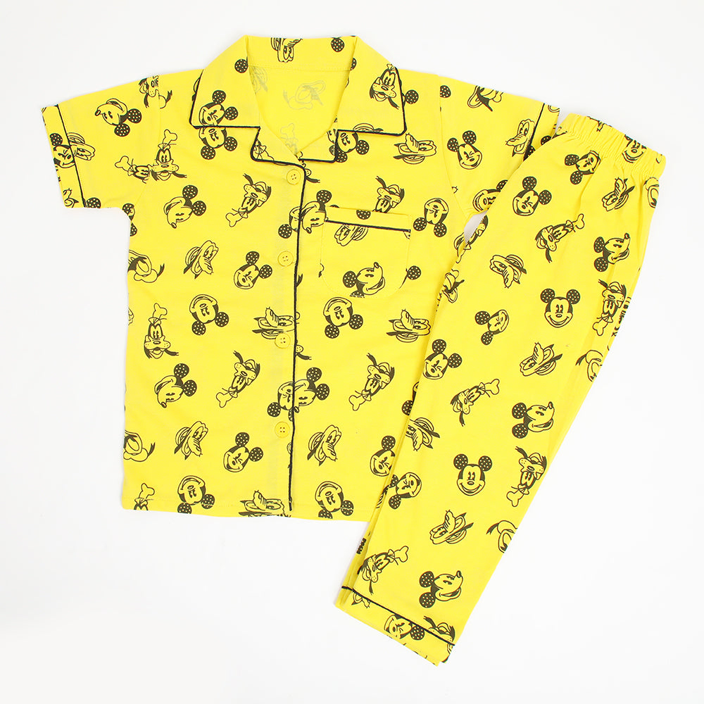 Girls Half Sleeves Night Suit - Yellow, Girls Night Suit, Chase Value, Chase Value