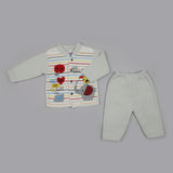 Newborn Boys Full Sleeves Suit - White, Newborn Boys Sets & Suits, Chase Value, Chase Value