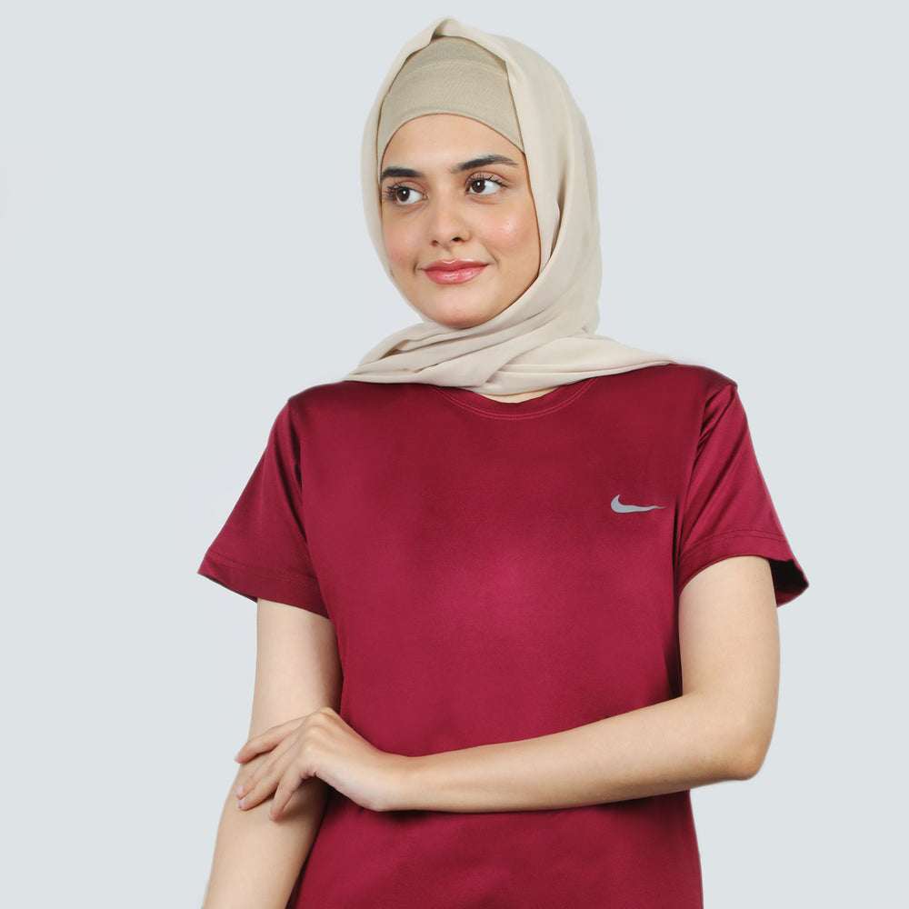 Women's Half Sleeves T-Shirt - Maroon, Women T-Shirts & Tops, Chase Value, Chase Value