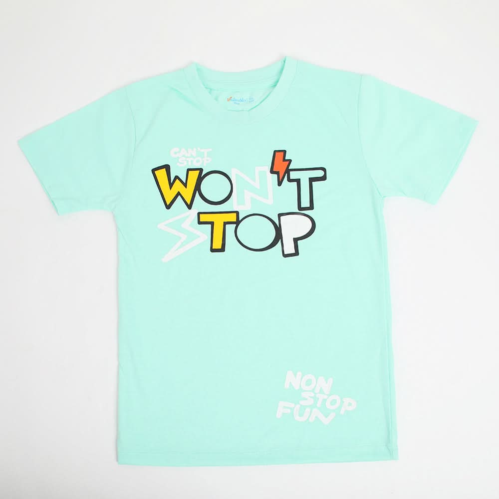 Boys Half Sleeves T-Shirt - Light Green, Boys T-Shirts, Chase Value, Chase Value