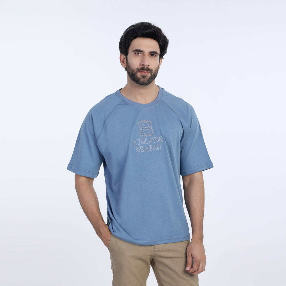 Eminent Men's Half Sleeves Round Neck T-Shirt - Ash Blue, Men's T-Shirts & Polos, Eminent, Chase Value