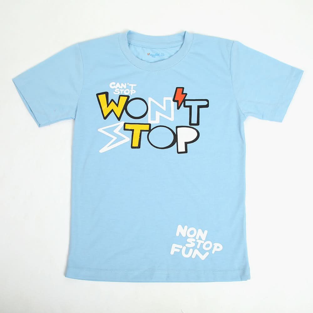 Boys Half Sleeves T-Shirt - Sky Blue, Boys T-Shirts, Chase Value, Chase Value
