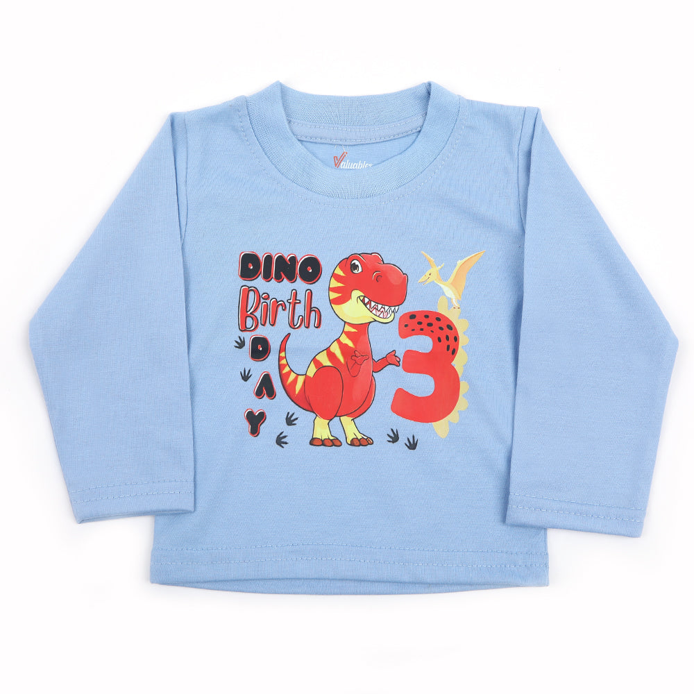Newborn Boys Full Sleeves T-Shirt - Sky Blue, Newborn Boys Shirts & T-Shirts, Chase Value, Chase Value