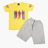 Boys Half Sleeves Suit - Yellow, Boys Sets & Suits, Chase Value, Chase Value