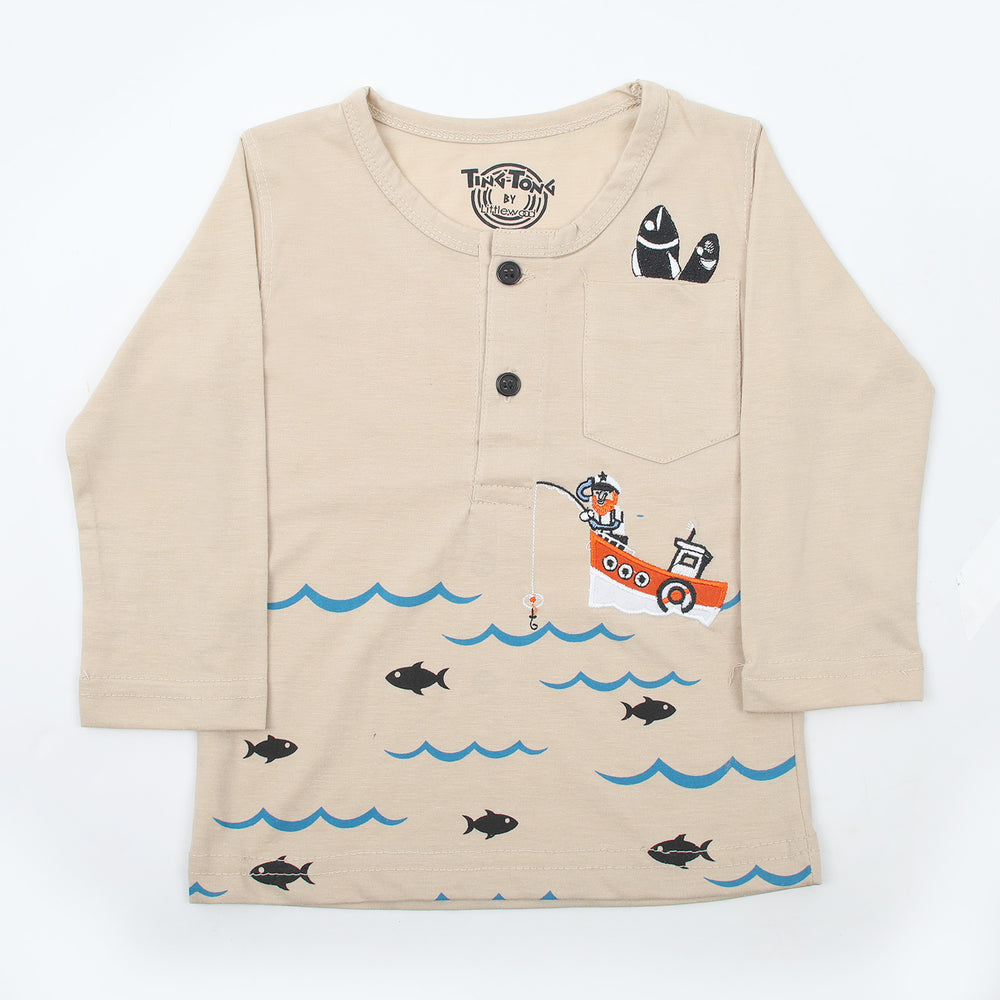 Boys Full Sleeves T-Shirt - Skin, Boys T-Shirts, Chase Value, Chase Value